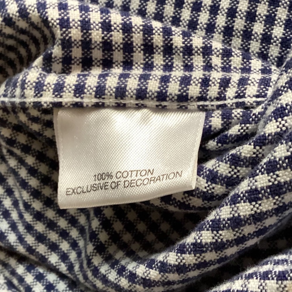 Cremieux Classics Mens Slim Fit Gingham Button Down Shirt Navy Blue White Large - Picture 5 of 8